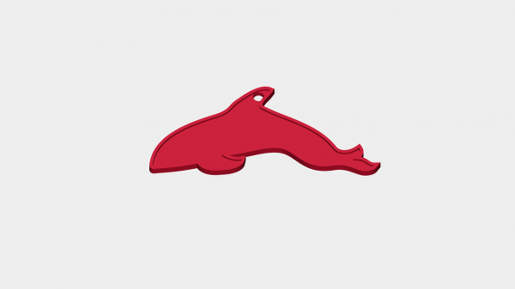delfino portachiavi rossa 3d print model - Mito3D