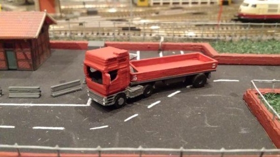 n scale camion Aperto letto rossa 3d print model - Mito3D