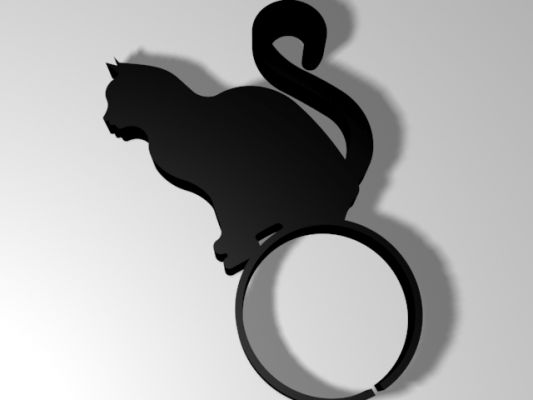 squillare anello gatto rossa 3D print model - Mito3D