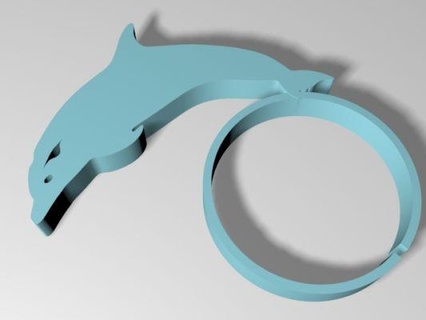 squillare anello delfino rossa 3d print model - Mito3D