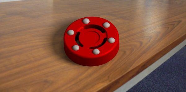 rullo hockey disco rossa 3d print model - Mito3D