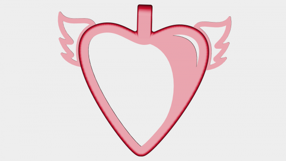 heart pendant redpah 3d print model - Mito3D