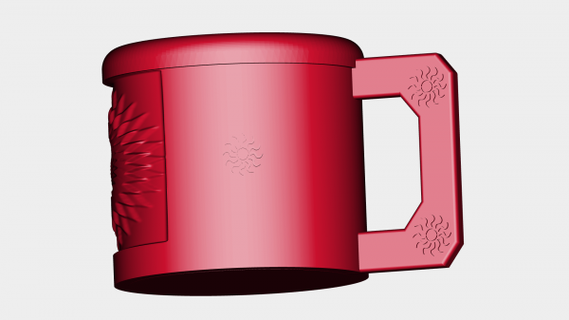 sunburst tazza rossa 3d print model - Mito3D