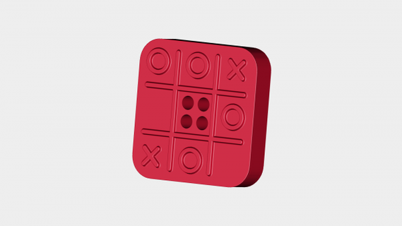 tic tac toe botón redpah 3d print model - Mito3D