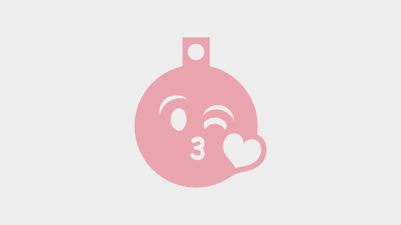 embrasser emoji porte clés redpah 3d print model - Mito3D