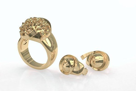 earrings & ring redpah 3d print model - Mito3D