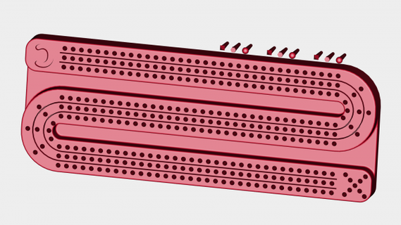 cribbage tablero clavijas redpah 3d print model - Mito3D