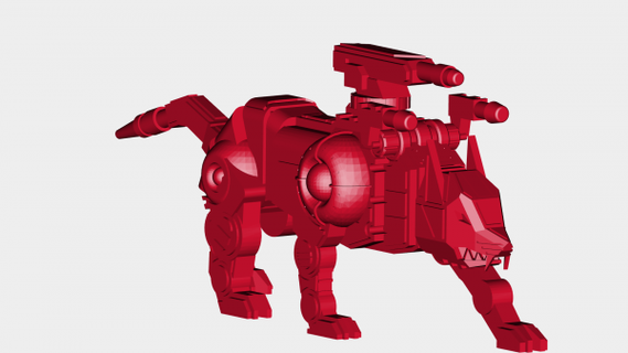 robot wolf toy redpah 3d print model - Mito3D