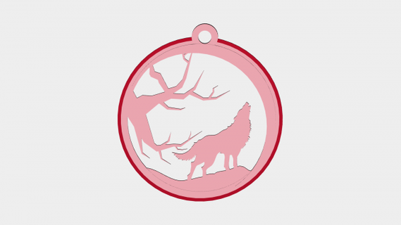 wolf keychains redpah 3d print model - Mito3D