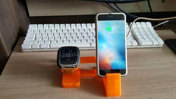 iphone6 + asus orologio zen ricarica dock rossa 3d print model - Mito3D