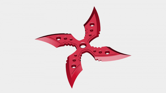 ninja stelle rossa 3d print model - Mito3D