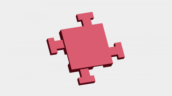 universal jigsaw piece - connects sides redpah 3d print model - Mito3D