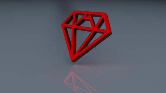 diamond keychain redpah 3d print model - Mito3D