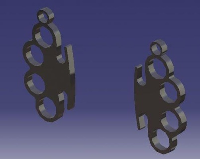 knuckle-duster - earrings redpah 3d print model - Mito3D