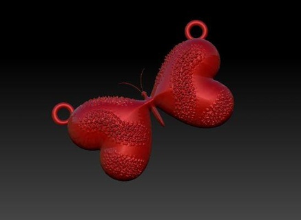 cuore farfalla rossa 3d print model - Mito3D