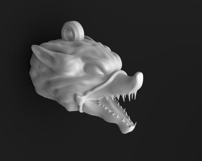 Lobo cabeça chaveiro redpah 3d print model - Mito3D