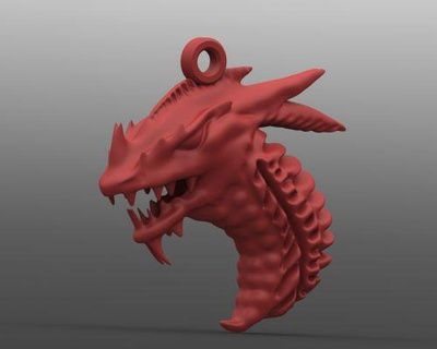 dragon 5 keychain redpah 3d print model - Mito3D