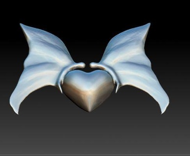 heart butterfly pendant redpah 3d print model - Mito3D