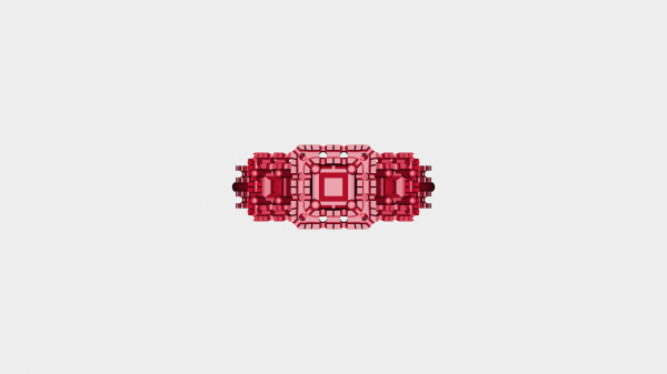 gioielleria 3d cad modello nuziale squillare impostato rossa 3D print model - Mito3D