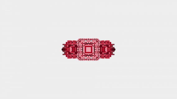 gioielleria 3d cad modello nuziale squillare impostato rossa 3d print model - Mito3D