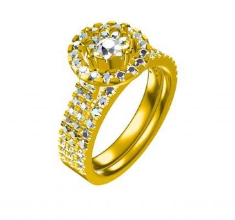 3d jewelry cad model bridal ring set stl file redpah 3d print model - Mito3D