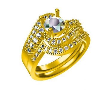 3d joyería joya canalla modelo mujeres nupcial anillo conjunto redpah 3d print model - Mito3D