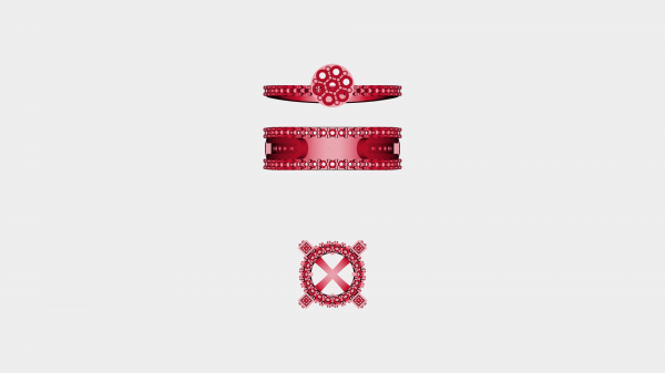 joalheria 3d cafajeste modelo Casamento nupcial anel conjunto redpah 3D print model - Mito3D