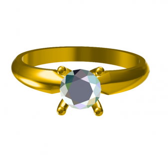 joyería joya 3d canalla modelo solitario Boda anillo redpah 3d print model - Mito3D