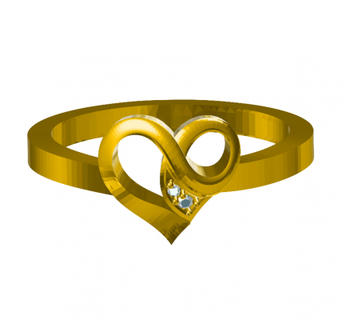3d cad model womens special heart design wedding ring redpah 3d print model - Mito3D