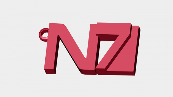 massa effetto n7 logo portachiavi rossa 3d print model - Mito3D