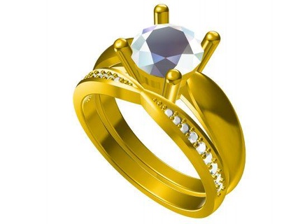 joyería joya 3d canalla modelo Boda nupcial anillo conjunto redpah 3d print model - Mito3D