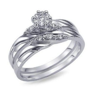jewelry 3d cad model bridal ring set stl format redpah 3d print model - Mito3D