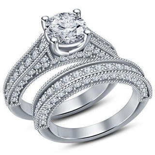 jewelry 3d cad model bridal ring set redpah 3d print model - Mito3D