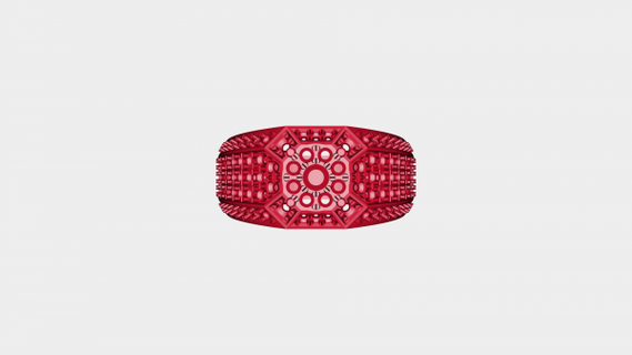 gioielleria 3d cad modello attraente Uomini squillare rossa 3d print model - Mito3D