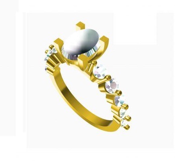 3d cad Modell Damen wunderschönen Hochzeit Ring redpah 3d print model - Mito3D