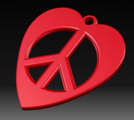 heart peace küpe redpah 3D print model - Mito3D