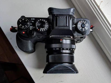 fujifilm 23 35mm 2 lens hood + cap redpah 3d print model - Mito3D