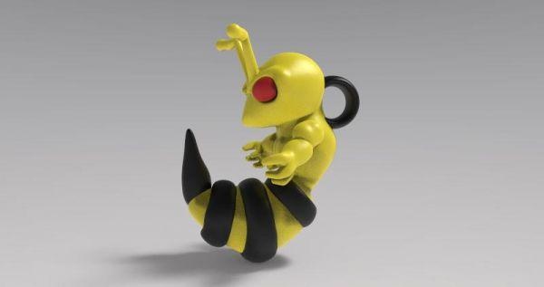 angry bee keychain redpah 3d print model - Mito3D