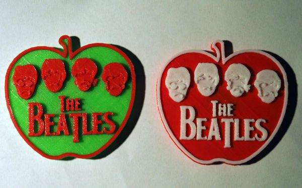 Beatles Pomme bicolore aimant redpah 3D print model - Mito3D