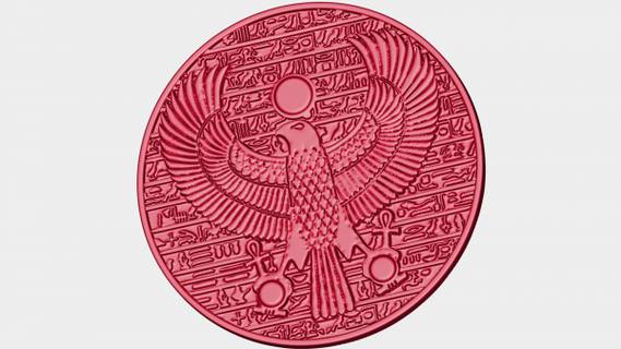 horus antiguo Egipto colgante pendiente oro moneda joyería redpah 3d print model - Mito3D