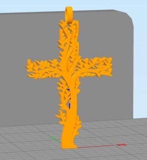cross tree pendant redpah 3d print model - Mito3D