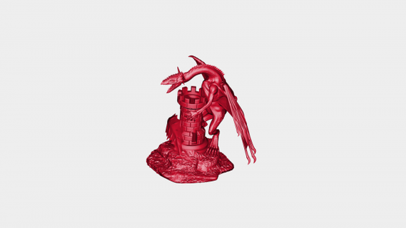 Drago castello rossa 3d print model - Mito3D