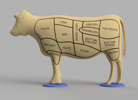 carne vaca rompecabezas redpah 3d print model - Mito3D