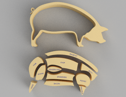pork puzzle redpah 3d print model - Mito3D