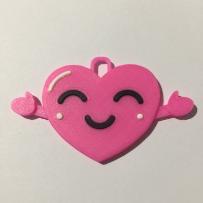 Kawaii coração pingente redpah 3D print model - Mito3D