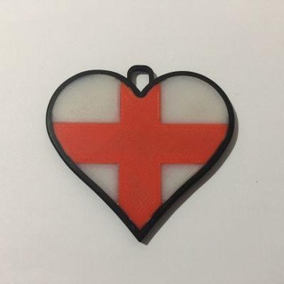 heart england pendant redpah 3d print model - Mito3D