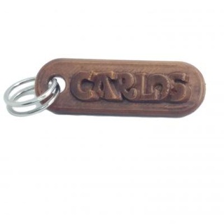 carlos personalized keychain embossed letters redpah 3d print model - Mito3D