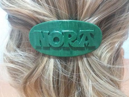 nora personalized oval hair barrete 60-76 redpah 3d print model - Mito3D
