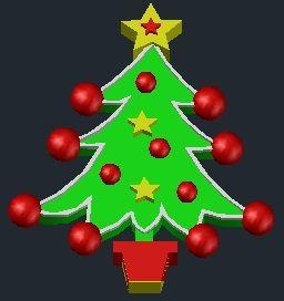 Natale albero magnete rossa 3d print model - Mito3D