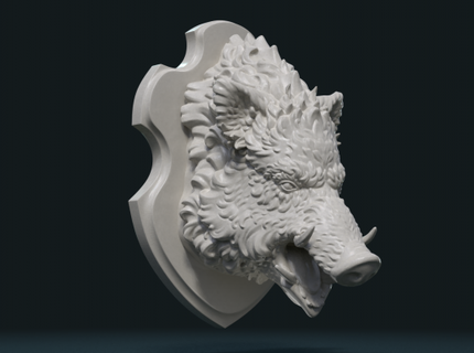 wild boar mounted head redpah 3d print model - Mito3D
